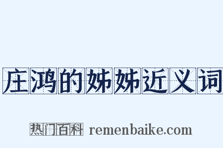 庄鸿的姊姊近义词是什么意思的图片